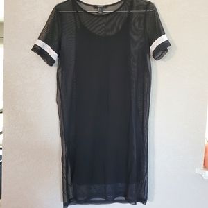 Forever 21 Black Mesh Dress and Slip (S)